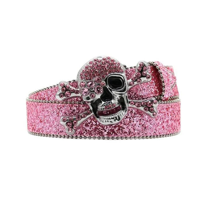 Skullshine Frontier Rhinestone Western Belt