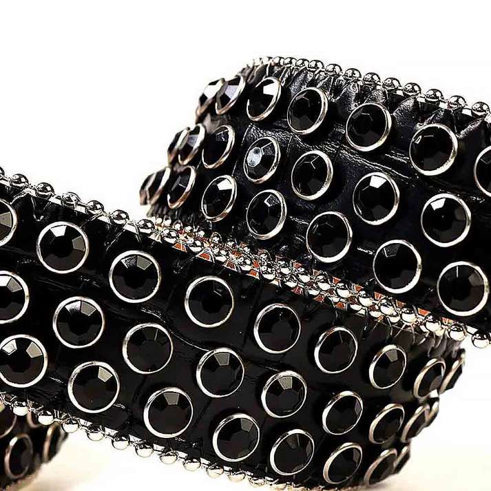 Real Black Rhinestone Belt - Image 3