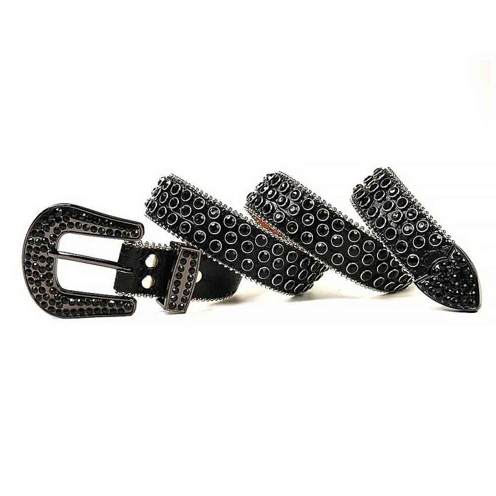 Real Black Rhinestone Belt - Image 2