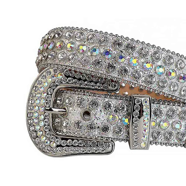 Silver Strap With Multi & Crystal Silver Studded Rhinestone Belt - Image 2